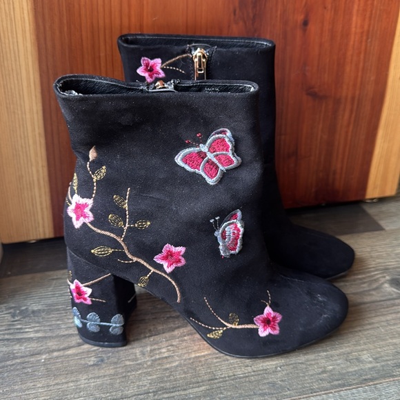 Nanette Lenore Floral Embroidered Butterfly Heeled Booties - Picture 7 of 7
